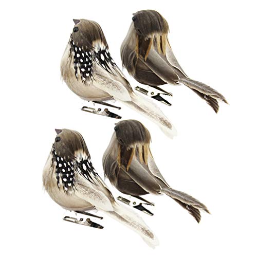 NUOBESTY 4 unidades de pájaros artificiales pluma pájaro modelo Osterfiguren con Clip foto Requisiten Osterdekoration casa jardín bodas Festival Party decoración (color aleatorio)