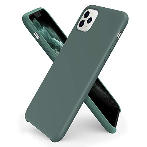 ORNARTO Funda Silicone Case para iPhone 11 Pro, Carcasa de Silicona Líquida Suave Antichoque Bumper para iPhone 11 Pro (2019) 5,8 Pulgadas-Verde Pino