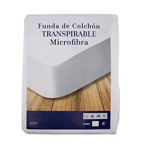 Protector de colchón Transpirable 100% Microfibra, Especial viscoelástico, antiácaros con Cremallera Funda de Colchón - Talla 135 X 190 CM