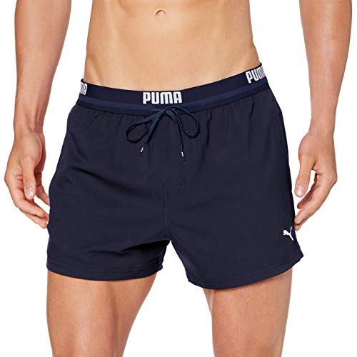 PUMA Logo Men's Short Length Swimming Shorts Pantalones Cortos, Marina, L para Hombre