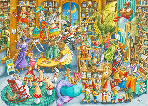 Ravensburger- Medianoche en la Biblioteca Rompecabeza Piezas, Multicolor (Puzzle 1000 Pz - Fantasy)