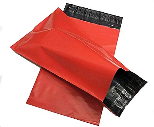 REALPACK® 100 sobres de plástico rojo para envío, tamaño 250 mm x 350 mm + (40 mm de labio) DVD postal envío rápido gratis