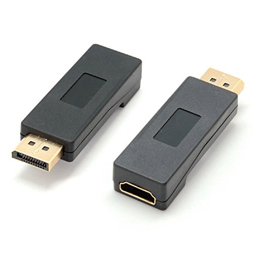 REY Adaptador Conversor DP (DisplayPort) Macho a HDMI Hembra 1080p