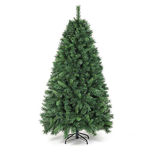 SALCAR Árbol de Navidad de 180 cm, Árbol Artificial con 580 Puntas, ignífugo, Abeto, construcción rápida Incl. Soporte para árbol de Navidad, Navidad decoración Verde 1.8 m