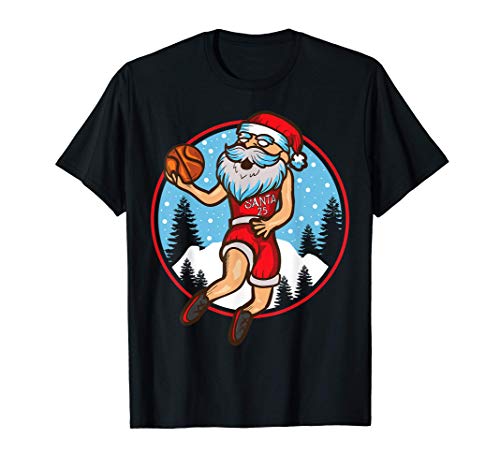 Santa Slam Dunk Basketball Christmass 25 Camiseta