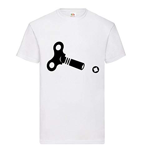 shirt84.de - Camiseta para hombre con llave de cuerda Blanco XXL