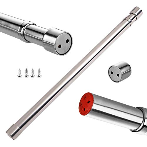 Sinzau - Barra extensible para armario, tubo de acero inoxidable con extremos