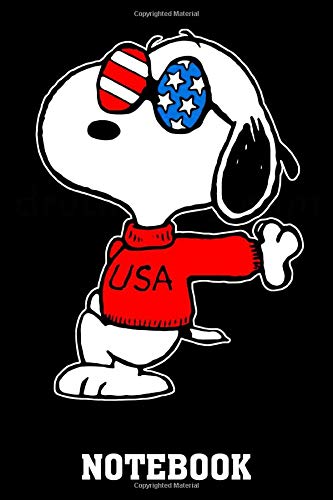 Snoopy United States Of America Notebook: (110 Pages, Lined paper, 6 x 9 size, Soft Glossy Cover)