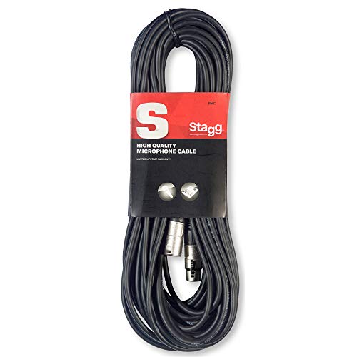 Stagg 10m High Quality XLR to XLR Plug Microphone Cable, Negro
