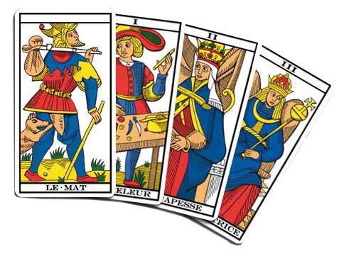 Tarot de Marsella de bolsillo – Juego de cartas divinatorias para descubrir