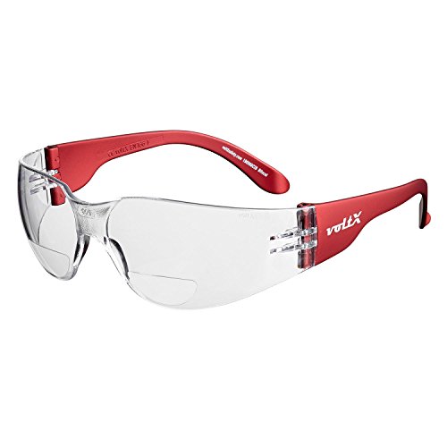 voltX ‘Grafter’ (Transparentes dioptría +1.0) Lentes de Lectura de Seguridad Industrial bifocales, Certificado CE EN166F / Gafas de Ciclismo – Reading Glasses + Lente UV400 con Recubrimiento antivaho