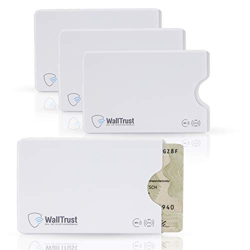 WallTrust Funda Protectora RFID para Tarjetas de crédito, Juego de 3, Blanco