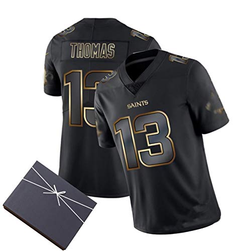 WHUI Thomas Rugby Jersey 13#, Camiseta de fútbol de Malla, edición de Oro Negro, Adecuado para Deportes atléticos, Caja de Regalo Negra L