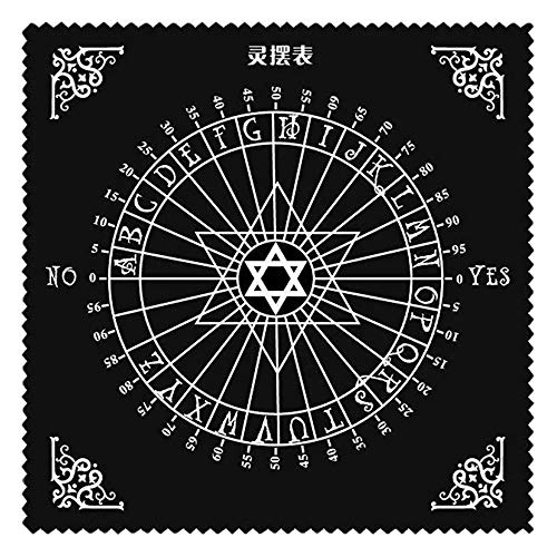 XOZ Almohadilla de Tarjeta de Tarot de pentáculo mágico de Runa de Altar de adivinación Negra, Mantel de Tarot, paño de Tarot
