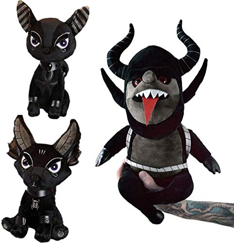 3 uds muñecas de Moda Animal de Peluche Killstar Diablo muñeca de Peluche Conejo pentáculo Negro Elefante Hydra Anubis Juguetes muñeca Negra Regalos de cumpleaños 35Cm
