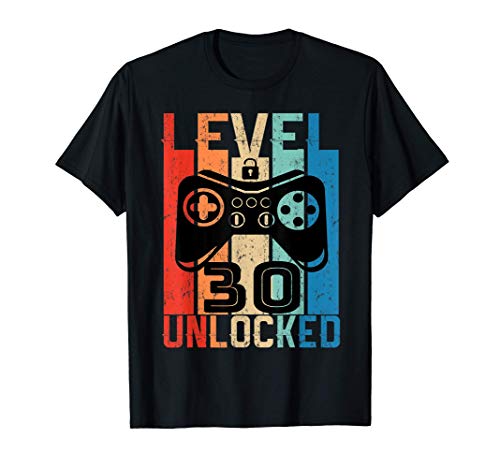 30 Años Cumpleaños videojuego level 30 unlocked nacido 1991 Camiseta