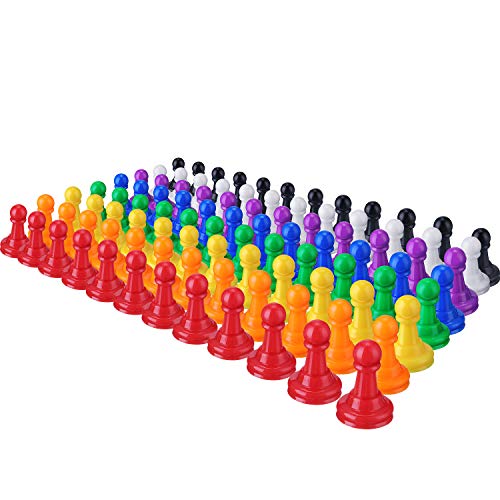 96 Piezas 1 Pulgada de Piezas de Peones de Ajedrez de Plástico de Multicolor para Juegos de Mesa, Componentes, Marcadores de Mesa, Artes y Artesanías