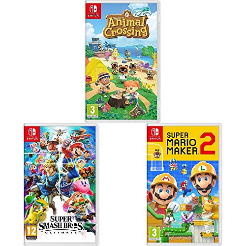 Animal Crossing: New Horizons + Super Smash Bros + Super Mario Maker 2