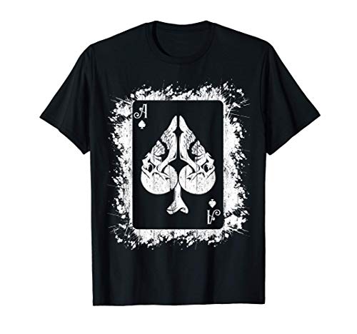 As of Spade Poker Gótico Halloween Baraja de cartas Jugador Camiseta