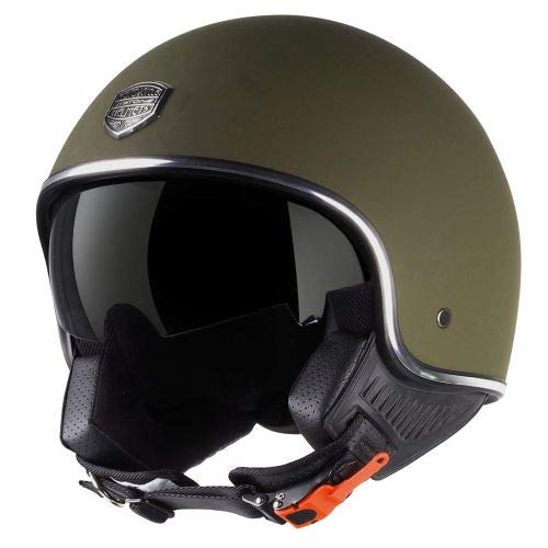 Astone Helmets - Minijet 66 - Casque jet vintage - Casque style rétro US - Casque de moto en polycarbonate - matt army M