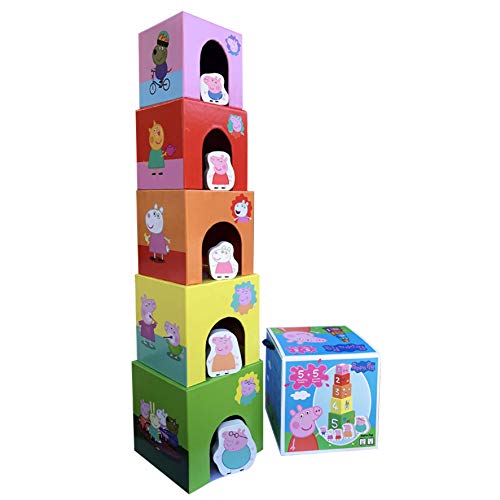 Barbo Toys Torre de Juguetes Peppa Pig para niños, Juguetes de Habilidades motoras a Partir de 2 años para la coordinación Ojo-Mano y Habilidades motoras de los Dedos, con Licencia Oficial