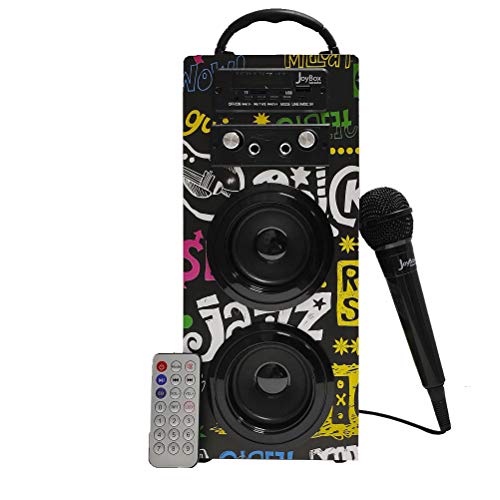 Biwond JoyBox Karaoke Altavoz 10W + Micrófono (Bluetooth TWS, Mando IR AUX, Radio FM, Tarjeta SD, USB, Pantalla LED) – Band