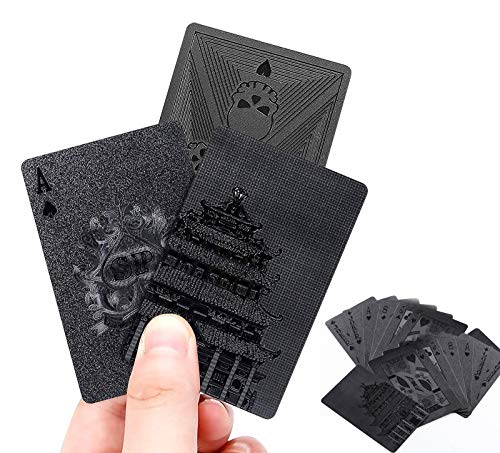 Black Diamond Playing Cards, Black Poker Cards Waterproof, Cool Black Foil Poker Naipes, Naipes De Plástico Flexible, Estilo Aleatorio, Perfecto Para Juegos De Mesa De Fiesta Familiar