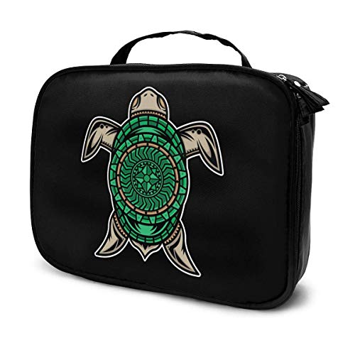 Bolsa de maquillaje de viaje con diseño de tortuga polinesia