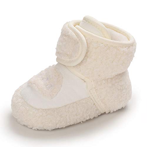 Botas Bebe Niño Niña Invierno Botines Botitas Bebé Recién Nacido Calentar Zapatillas Casa Zapatos Primeros Pasos Blanco 6-12 Meses Talla 19
