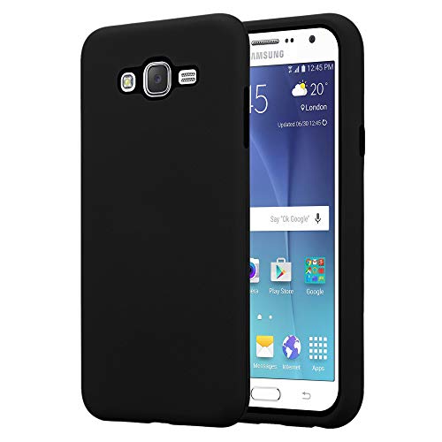 Cadorabo Funda para Samsung Galaxy J7 2015 en Negro ÓNICE - Hybrid Cubierta con Interior Silicona TPU e Bipartito Exterior Plástico - Case Cover Carcasa Protectora Ligera