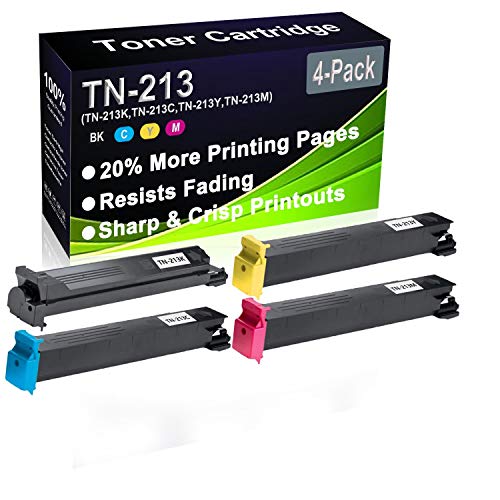 Cartucho de tóner para impresora láser BizHub C200 C203 (alta capacidad) de repuesto para Konica Minolta TN-213 TN213 (TN-213K TN-213C TN-213Y TN-213M) (4 unidades)