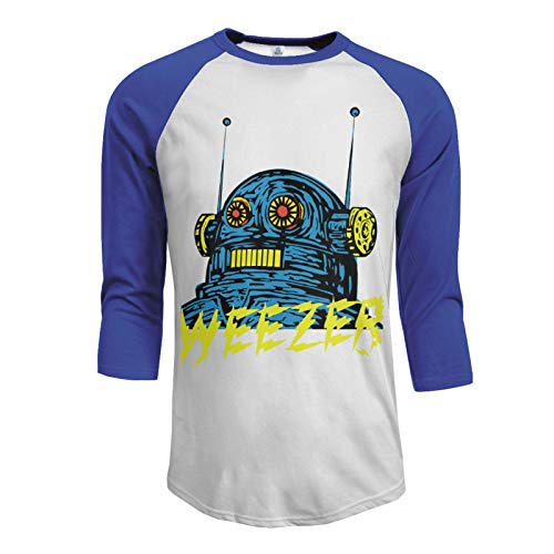Charity Packer Weezer- Camiseta Casual Hombre Camisas de Manga Media Camisetas Frescas Camisetas Sueltas de algodón Azul Grande