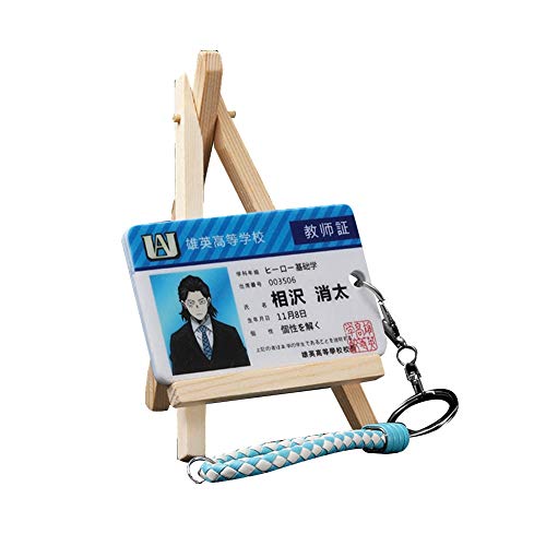 Chutoral Llavero con tarjeta de caricatura de PVC con diseño de Anime My Hero Academia para bolsas, llaves y estuches (Shota Aizawa)