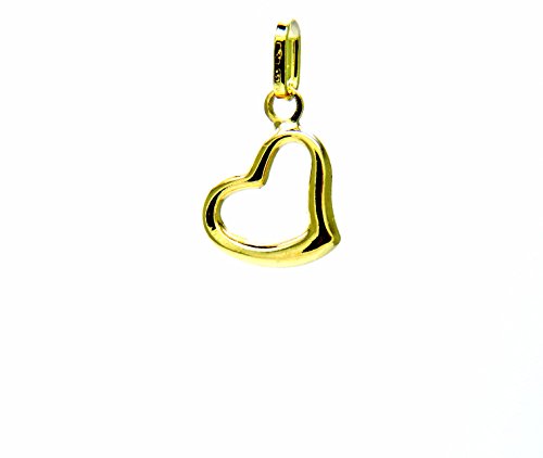 colgante oro amarillo 18 kt – Colgante Pequeño Corazón Abierto charms para mujer chica niña