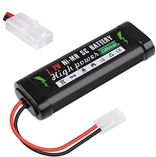 Crazepony-UK 7.2V 3300mAh RC Battery High Capacity NiMH Battery with KET-2P Connector for RC Cars, RC Truck, RC Airplane, RC Helicopter, RC Boat