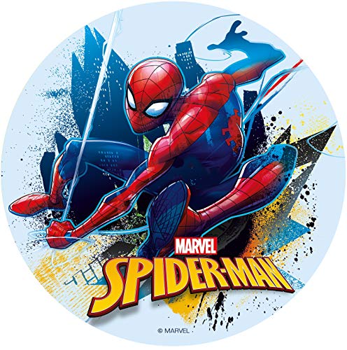 Dekora - Disco Comestible para Decoración de Tartas de Cumpleaños de Spiderman - 16 cm