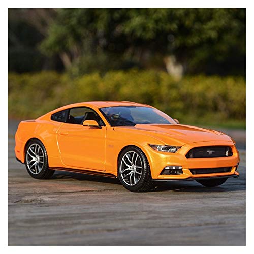 Diecast Model Car 1:18 2015 para Ford para Mustang Sports Coche Simulación estática Muere Vehículos de fundición Modelo de colección Juguetes de automóviles Diecast Vehículo (Color: Naranja) wmpa