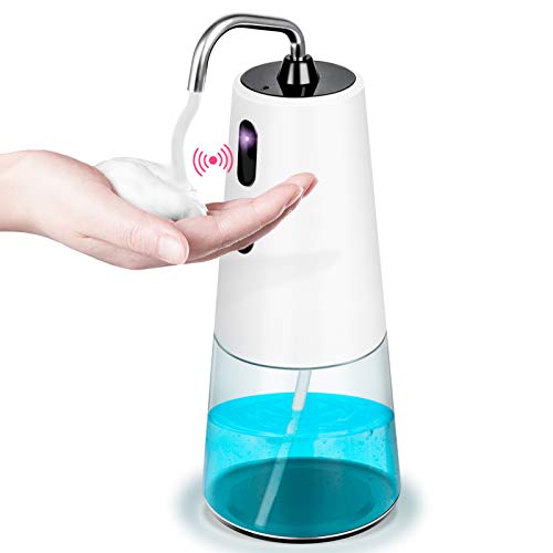 Dispensador de jabón con sensor de movimiento infrarrojo sin contacto, recargable por USB, 250 ml