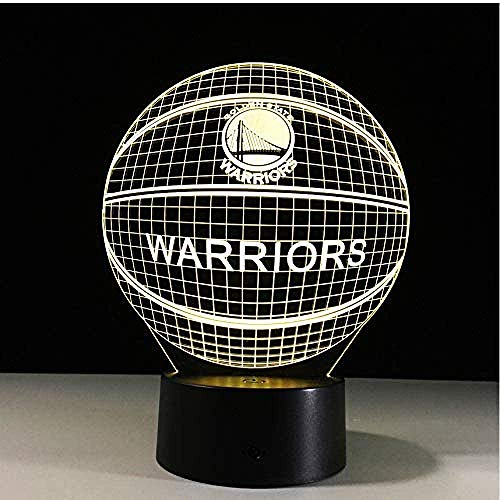 Efecto 3D Baloncesto Golden State Warriors Lámpara 7 Colores Cambiar Night Light Illusion Acrílico Touch Lamp Sleep Lamp Party Decor
