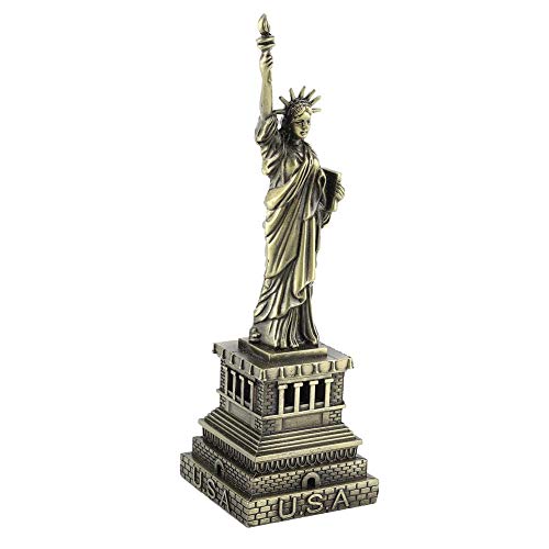 Estatua de la libertad de metal - Estatua de la libertad decorativa hecha a mano Cobre Figura de Nueva York americana Recuerdos Decoración del hogar Regalos de metal (H: 15CM)