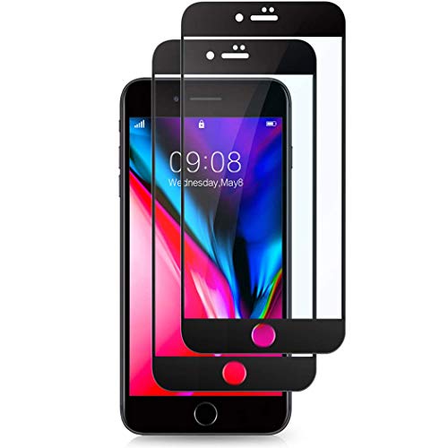 Flysee [2 Piezas] Cristal Templado para iPhone 7 y iPhone 8, Cubierta Completa Protector Pantalla para iPhone 7/8, Tecnología 3D, Sin Burbujas, Anti-Arañazos, Tacto Sensible