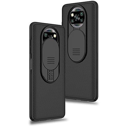 Funda para Xiaomi Poco X3 NFC, Protección de la cámara Carcasa Cubierta de cámara Deslizante Proteger Ultra-Delgado Híbrida PC Anti-Choque Anti-arañazos - Negro