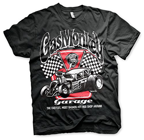 Gas Monkey Garage Badass Spark Plugs Hot Rod - Camiseta para hombre, color negro