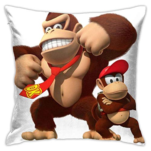 ghjkuyt412 Throw Pillow Cover Donkey Kong Country Decorative Pillow Case Home Decor Square 18x18 Inches Pillowcase