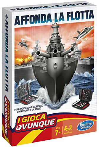 Hasbro Gaming - Hundir la Flota, Juego de Viaje (versión en Italiano)