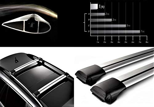 HippoBar Aerodinámico & Bloqueable Barras Transversales para Nissan X–Trail MK3 2013 Present Anodizado Plata