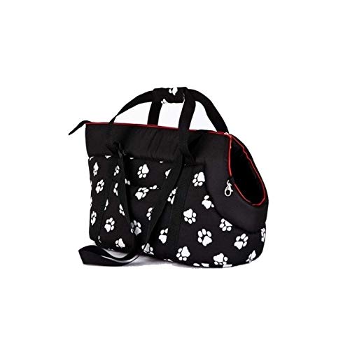 Hobbydog - Bolsa de Transporte para Perros y Gatos, Talla 3, Color Negro con Estampado de Patas
