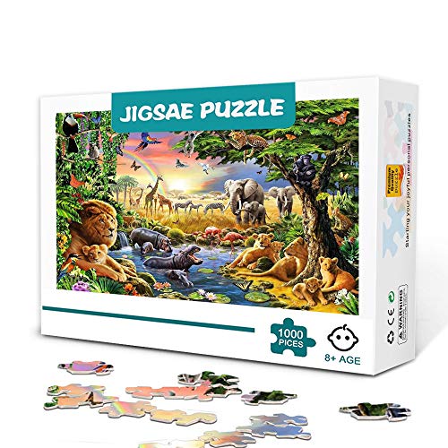 Jungle animal kingdom-1000 pezzi puzzle puzzle per bambini adulti gioco famiglia in legno antistress sfida difficile puzzle per bambini adulti 75x50 cm