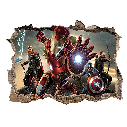 Kibi Iron Man Pegatinas Iron Man Etiqueta De La Pared Extraíble Pegatinas Dibujos Animados En 3D Iron Man Hero Marvel Avengers Superhero Ironman