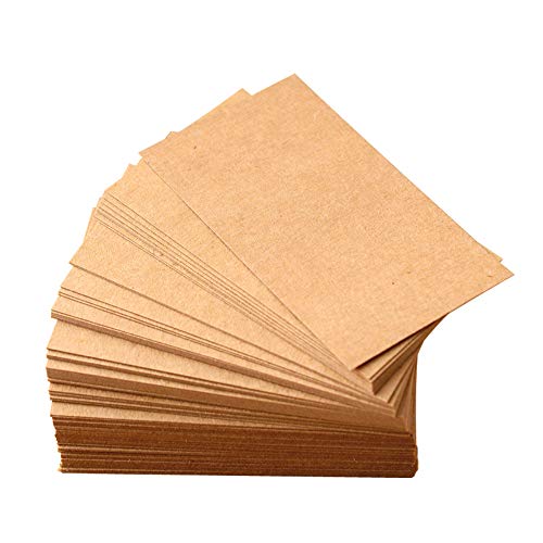 Kraft Card Blanks, Retro DIY Brown Paper Paper Cards Vocabulary Word Message Card Blank Paper Tags 100 PCS